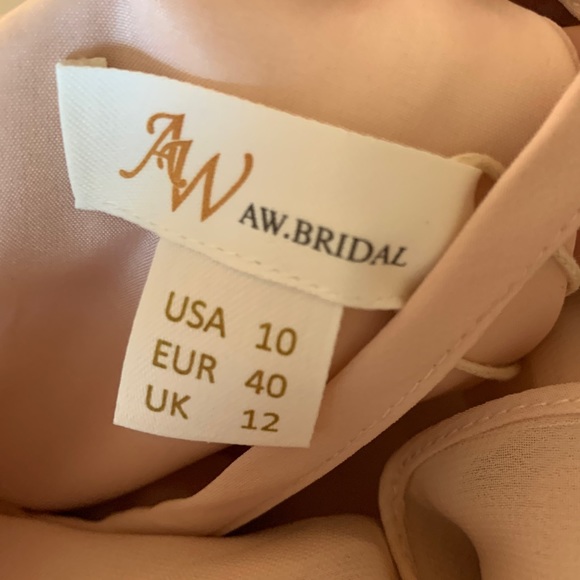 NWT AW Bridal Keyhole Chiffon Bridesmaid Dresses Long Formal Dress in Pearl Pink - Picture 13 of 13